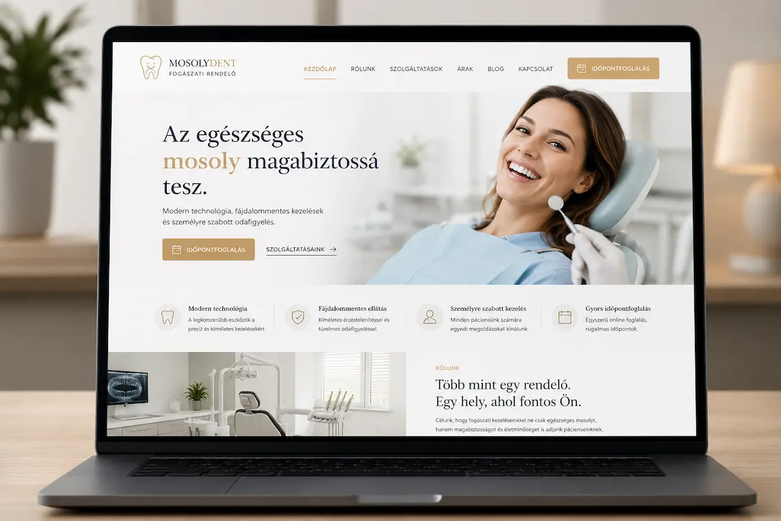 Egyedi weboldal példa